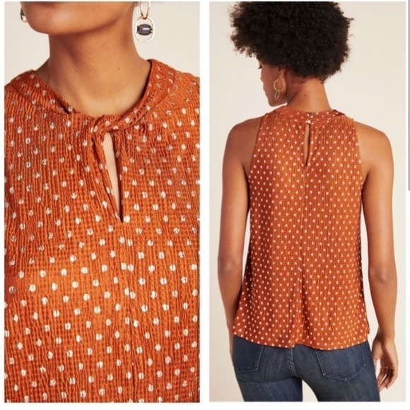 ANTHROPOLOGIE Lennox Polka Dot Halter Top Size XS - Picture 2 of 16
